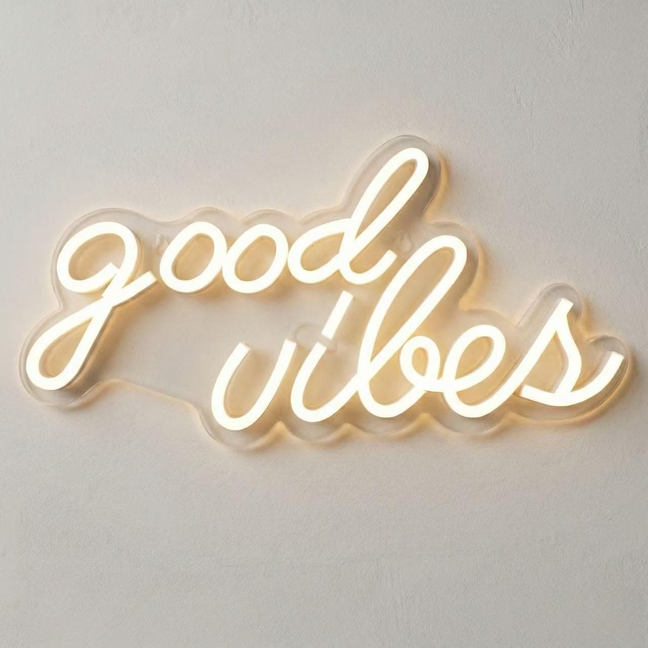 DECANIT "Good Vibes" LED Neon Sign — Warm White