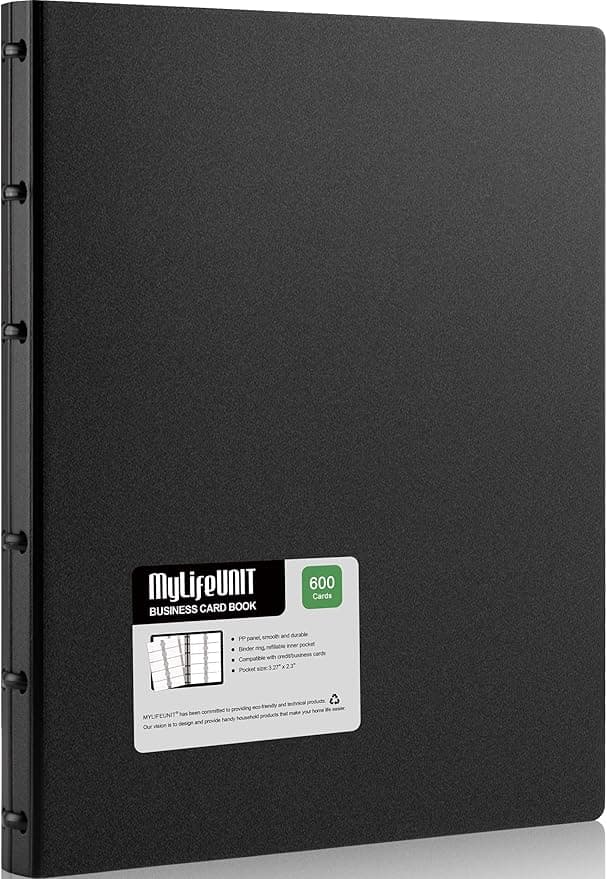 MyLifeUNIT Business Card Book — 600 Card Capacity