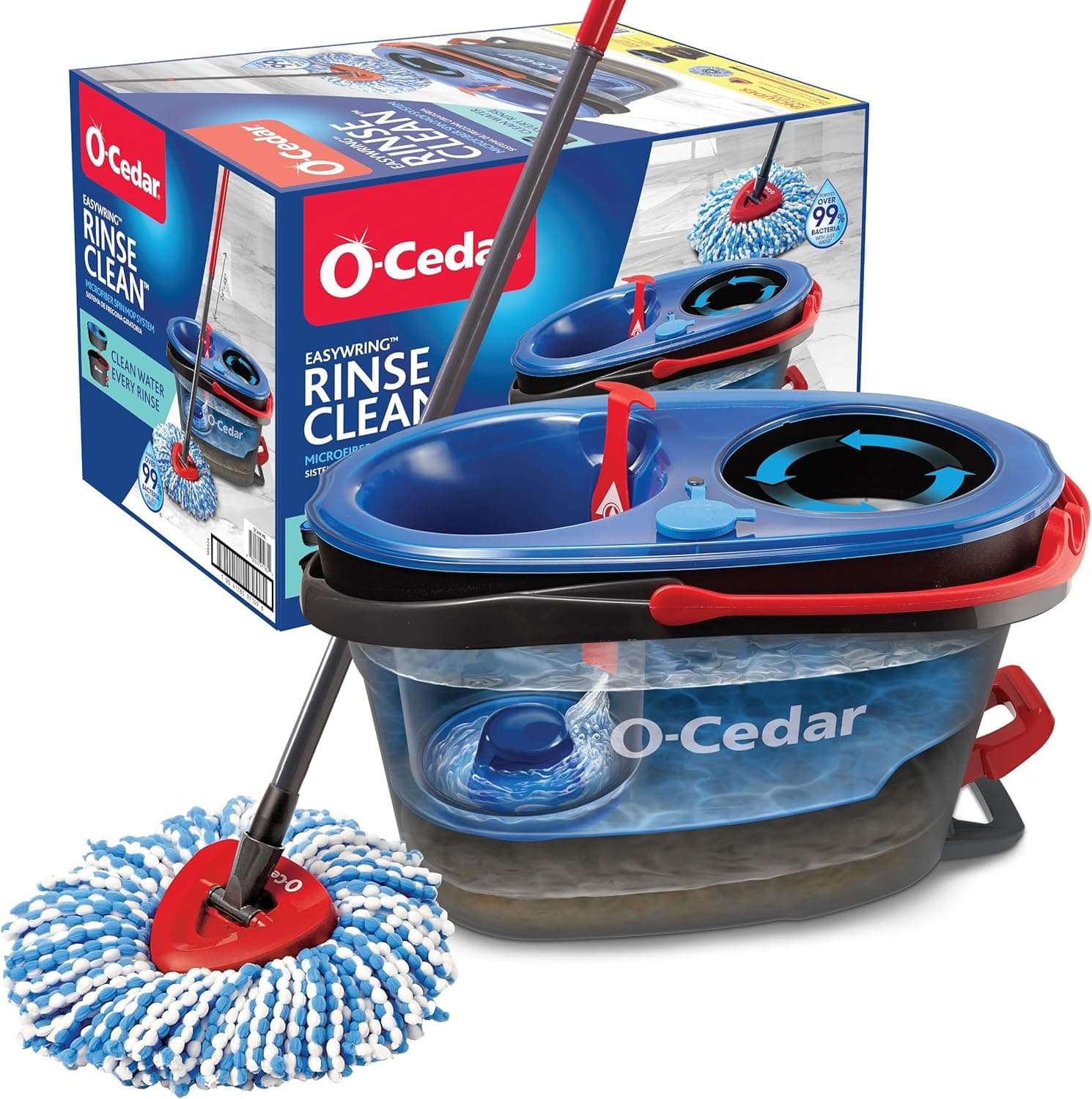 O-Cedar Easywring Microfiber Spin Mop & Bucket